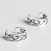 OwMell 925 Sterling Silver Non Pierced Ear Cuff Retro Twist Earrings For Men And Women