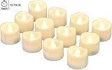 eLander LED Tea Lights Flameless Candle with Timer, 6 Hours on and 18 Hours off, 1.4 x 1.3 Inch, Warm White, [12 Pack]