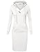 Timeson Women's Long Sleeve V Neck Keen Length Hoodie Dress with Kangaroo Pocket For Causal