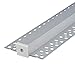 Plaster-in Trimless LED Aluminum Channel 6-Pack 1m/3.3ft with Flange for LED Strip Installation, Drywall Aluminum Profile with Clip-in Diffuser and End Caps