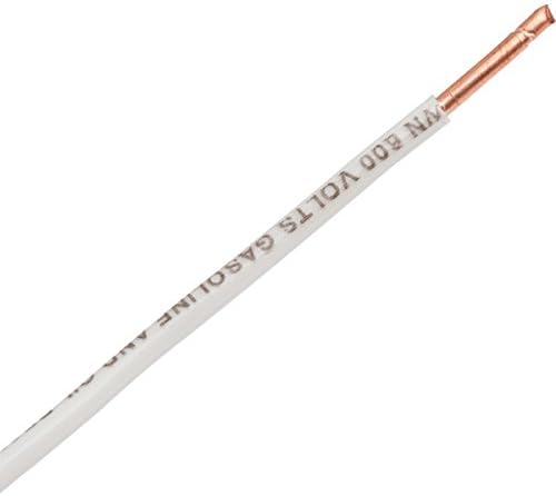 14-Gauge Solid THHN Wire - 15 Amp, 120 Volt 500' Spool Gas And Oil Resistant Jacket 600 Volt Max - White (Building Wire)
