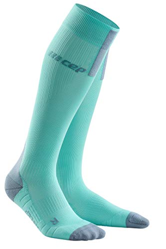 CEP Women's Compression Run Socks Tall Socks 3.0, Ice/Grey II