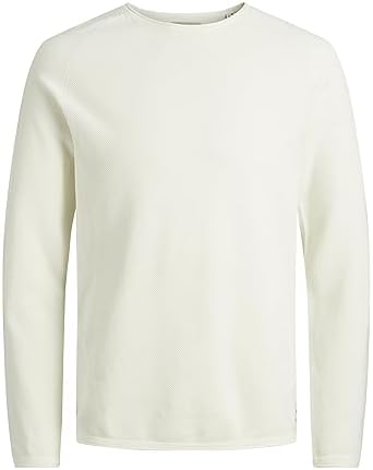Jjehill Knit Crew Neck Noos, Suéter Hombre, Cloud Dancer, M