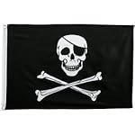 Pirate (Skull and Crossbones) Flag - 3 foot by 5 foot Polyester