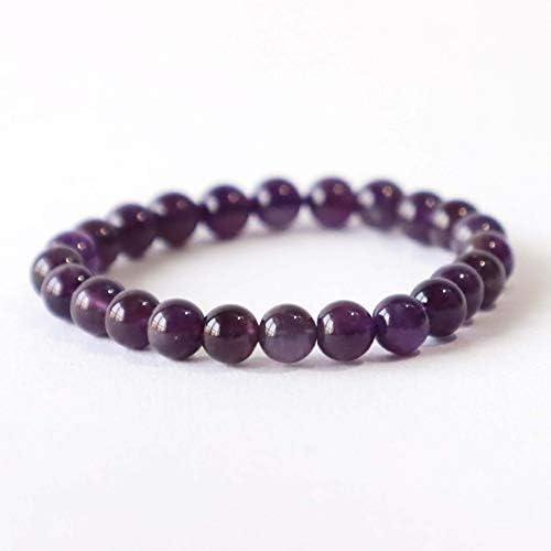 Turtledove Semi Precious Gemstone Bracelet Unisex Lucky Charm Stretch Bracelet 7.2''