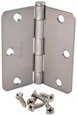 (Pack of 30) Kesler 3 1/2 Inch Satin Nickel Door Hinges (1/4" Radius Corners)