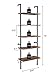 IRONCK Industrial Bookcase 5 Tier Ladder Shelf, Display Storage Wood Shelves Wall Mounted, Plant Flower Stand Organizer Bookshelf, Rustic Wall Decor, for Living Room, Kitchen, Bar Storage