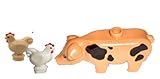LEGO Spotted Pig, Two Chickens (Animal Minifigures)