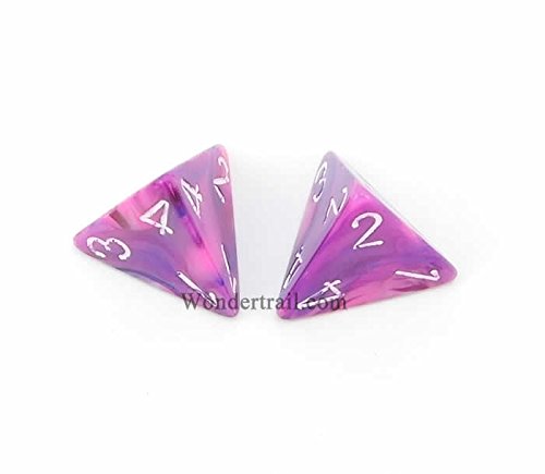 WCXPF0457E2 Violet Festive D4 Dice 2pc White Numbers Aprox 16mm