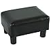 HOMCOM Ottoman Foot Rest, Small Foot Stool with Faux Leather Upholstery, Rectangular Ottoman Footrest with Padded Foam Seat and Plastic Legs, Bright Black