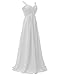 Yiwa Sleeveless Chiffon Bridesmaid Dresses Gown Evening Prom Party Dresses White L