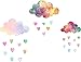 Cloud Wall Decals Heart Wall Decals Removable Peel and Stick Nursery Wall Decal Baby Kids Room Wall Decor