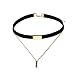 HongNi Fashion Black Women Velvet Choker Necklace Pendant Chain Of Gold Bar Choker