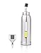 Olive Oil Bottle,YiTai 250ml/8oz Stainless Steel Olive Oil Bottle Dispenser -1 Stainless Steel Aided Funnel for Refilling - Leakage-free Oil Dispenser - Cooking Oil Container Holder (Round)