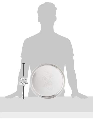 Neelam Stainless Steel 15, 22 Gauge Lazer Etching Thali, Perfect for Daily Use, Special Occasions, High-Quality Food Grade Material, Stylish Look, Ideal for Home & Restaurant, 33 cm, Set of 12 4