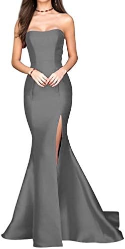 Sweetdress Women's Backless Lace 3/4 Sleeves Long Prom Dresses 2018 High Slit