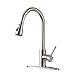 HOMY Kitchen Faucets with Pull Down Sprayer, SUS304 Stainless Steel Brushed Nickel, Hot & Cold Water Kitchen Sink Faucet with Two-function Nozzle, Single Handle Kitchen Faucet with Sprayer