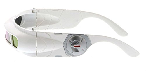 WebDeals - Futuristic Cyclops Wrap Around Monoblock Shield Sunglasses (White, Red/Orange Revo), X Large - Thumbnail 3