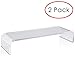 Circuit City Essentials Acrylic Monitor Stand Riser | Space Saving Computer Desk Shelf Organizer for Laptops, iMac, Printers, Keyboards & Screens Up to 30″ and 50 lbs | Clear (2 Pack)thumb 1