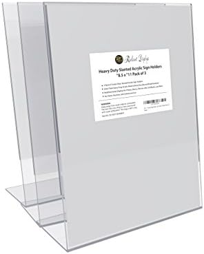 Marketing Holders Slant Back Advertisement Frame Menu Display Signage Impact Resistant 8.5"w x 11"h Pack of 3