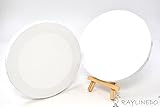 RayLineDo Set of 2pcs Mini Round Shaped Artist Blank Canvas Frame 6inch ( 15cm ) Oil Water Painting Board Flat Canvas with 1pc Mini Wood Display Easel