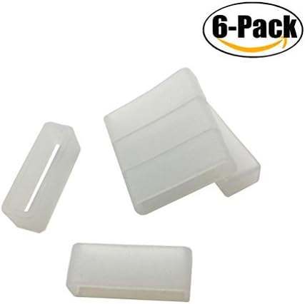 FBApayipa 6 Piece Clear Silicone Rubber Replacement Resin Watch Strap Band Keeper Holder Retainer Loop Size 18mm