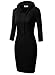DJT Womens 3/4 Raglan Sleeve Hoodie Dress with Kangaroo Pockets