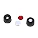 ALWSCI HPLC LC 8-425 Screw Thread Vial Caps, 8 mm, PTFE/Silicone Septa, Black, Polypropylene, 100 pcs/pk