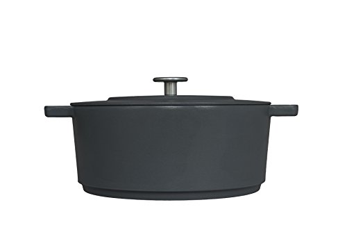 Click Here to See More Images Combekk RAILWAY Recycled Enameled Cast Iron 4.25 Quart Dutch Oven, Concrete, 11