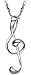 Womens Love Musical Note Pendant Necklace (Short-16inch Chain)