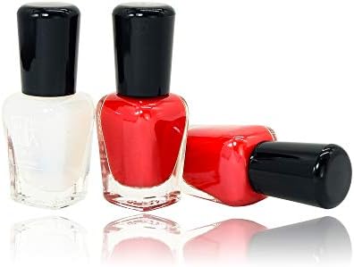 Conisy Nail Polish Kit,Non Toxic Easy Peel Off Quick Dry Water Based Nail Polish for Women and Girl- 3 Bottles (red)