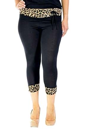 REAL LIFE FASHION LTD. Leopard Band Print Leggings Ladies