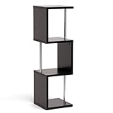 Baxton Studio Lindy 3-Tier Modern Display Shelf, Cappuccino