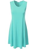 NINEXIS Womens Classy Drapey Flared Loose Fit Sleeveless Tank Dress