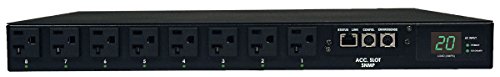 Click Here to See More Images Tripp Lite Switched PDU with ATS, 20A, 16 Outlets (5-15/20R), 120V, 2 L5-20P / 5-20P Inputs, 12 ft. Cords, 1U Rack-Mount Power (PDUMH20ATNET)