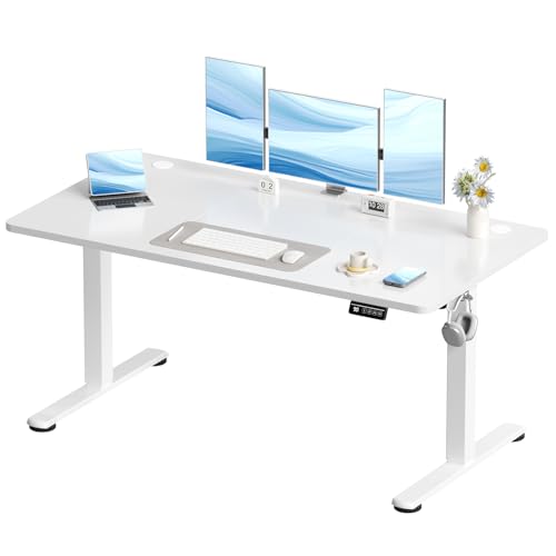 Devoko Elektrisch Höhenverstellbarer Schreibtisch 150 x 60cm, Stabiler Schreibtisch Höhenverstellbar Tisch, Steh-Sitz Bürotisch, Computertisch mit Mem