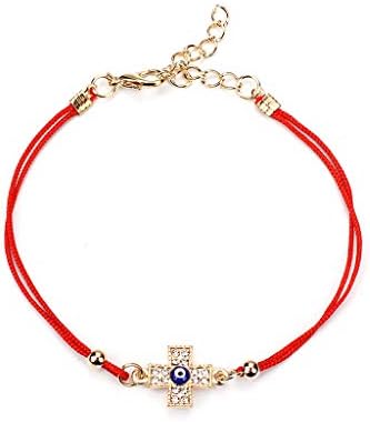 dfsdmlp Evil Eyes Bracelets,Fashion Full Crystal Evil Eyes Lucky Hamsa Kabbalah Red String Bracelets