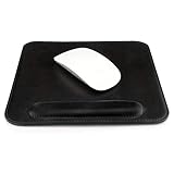 Londo Leather Mousepad with Wrist Rest, Black with