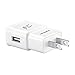 USB Cell Phone Charger, HeQiao Adaptive Fast Charging Wall Chargers High-speed Travel Power Adapter 9V QC 2.0 for Samsung Android Phones (Free Micro USB Cable) (Off White)