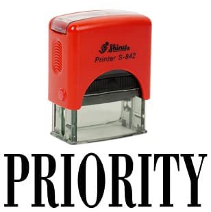 Priority Self Inking Rubber Stamp Office Stationary Custom Shiny Stamp