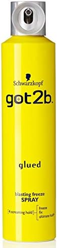 Schwarzkopf got2b Glued Blasting Freeze Spray, hairspray with glue for spikes & other hairstyles, hair product providing hold & finish LATEST NEW EDITION (PACK OF 4)