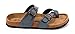 Seranoma Women's Toe Ring Cork Sandal | Classic Ladies Sandal | Flat Footed Dual Adjustable Buckle | Breathable Open Toe Slide | Comfort Grey