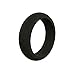 QALO Women's Rubber Silicone Ring, Classic Silicone Wedding Ring for Women, Breathable, Durable Engagement Silicone Band, 5.5mm Wide 2.5mm Thick, Black, Size 5