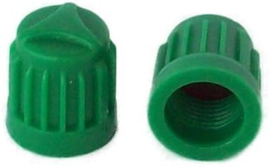 NVC SKU 704 -Economy Pak 1,000 - Green Plastic Nitrogen 'Valve Caps with Silicone Inner Seal