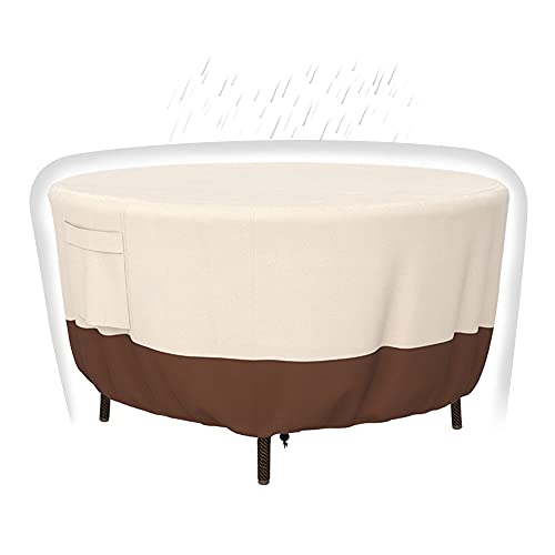 Patio Furniture Covers, Heavy Duty Round Patio Table Cover (48D x 26H Inch) Outdoor Dining