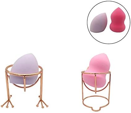 Makeup Sponge Holder,2 Pack Beauty Puff Dry Holder Rack Stand Egg Powder Puff Display Stand Storage,Sponge is included(Rose Gold)
