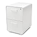 Poppin Stow 2-Drawer File Cabinet - White. Powder-Coated Steel. Legal/Letter Sized Drawers. Fully Painted Inside and Out. Two Keys Included. 1 Lock for Both Drawers