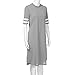 Hotkey Women’s Striped Print Short Sleeve Casual A-line Midi Dress Summer Swing Dress Cocktail Boho Dress Party Dress Graythumb 4