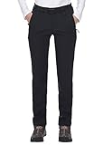 MIER Women’s Winter Hiking Pants Stretch Softshell Pants with Fleece Lined, Water Resistant & 6 Zip Pockets, Black