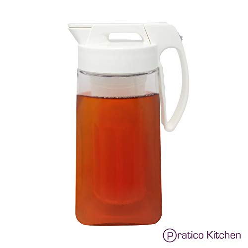 FusePour Pitcher with Cold Brew Infuser & IcedTea Infuser Makes Hot/Cold Coffee, Tea, Fruit